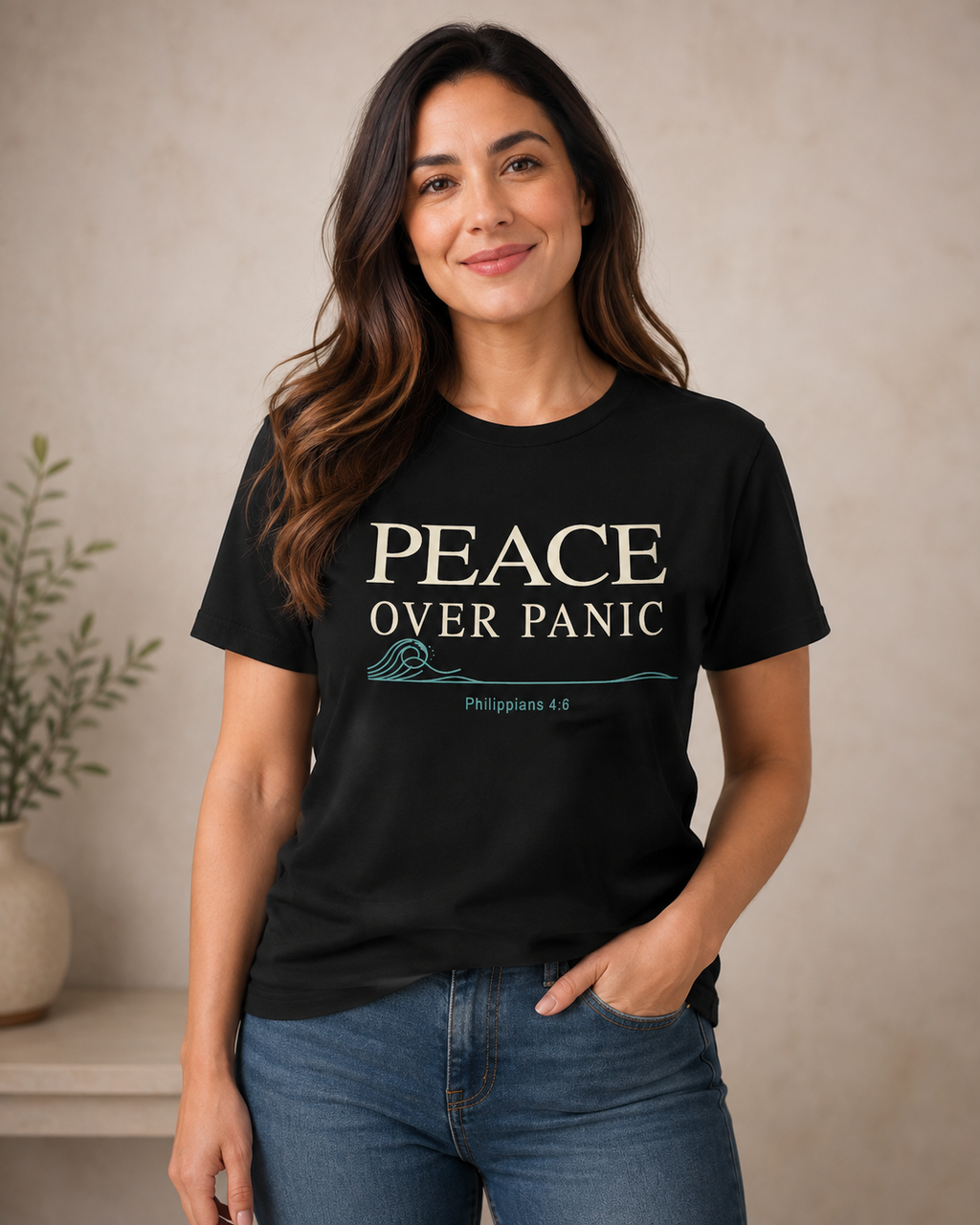 Peace Over Panic T-shirt | Inspirational Scripture Philippians 4:6 Tee