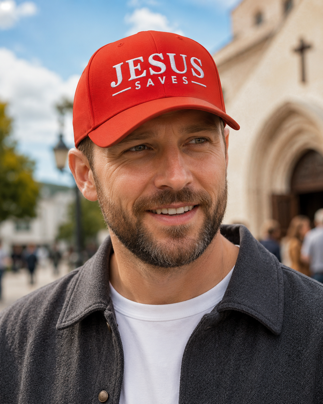Jesus Saves Embroidered Baseball Cap — Christian Faith Hat