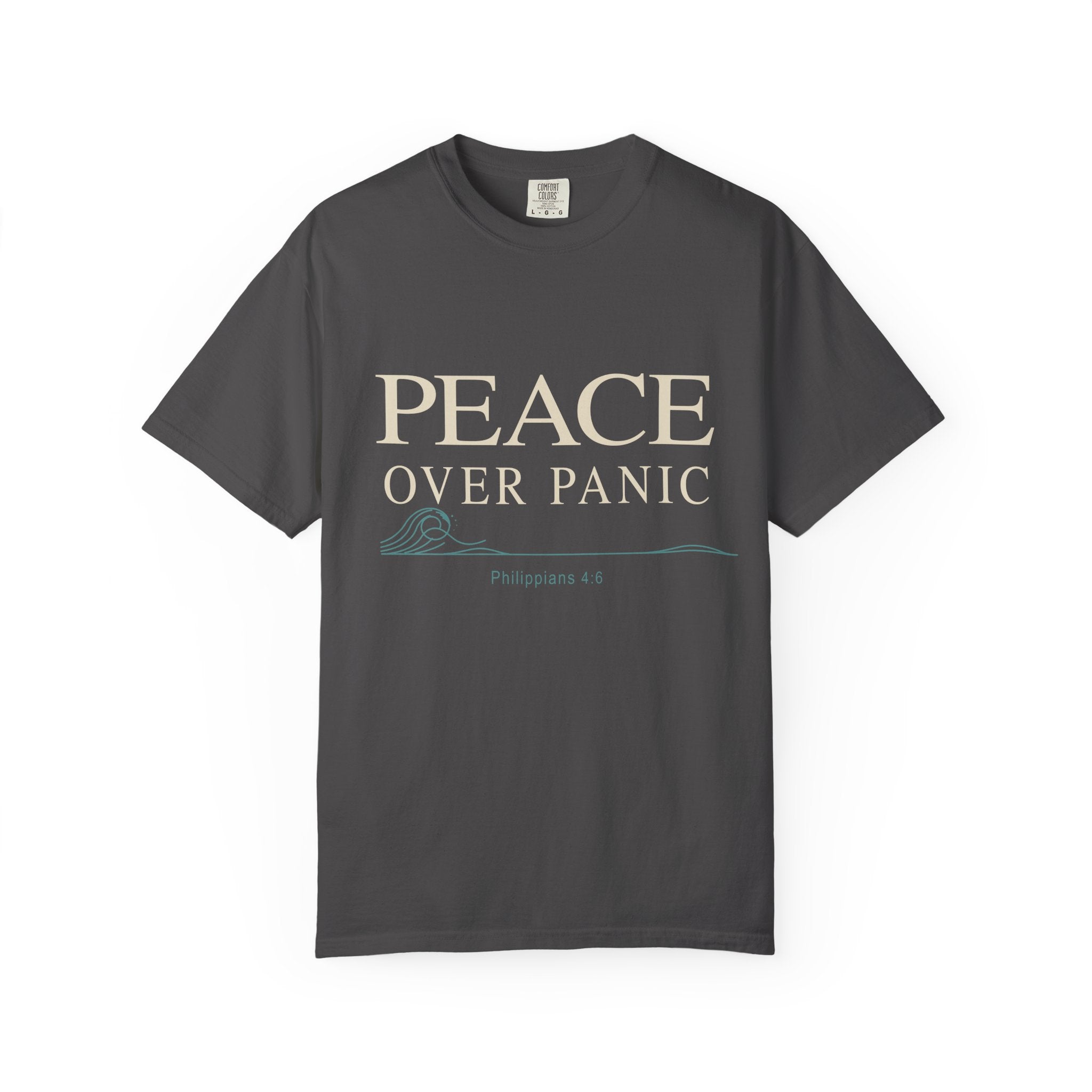 Peace Over Panic T-shirt | Inspirational Scripture Philippians 4:6 Tee