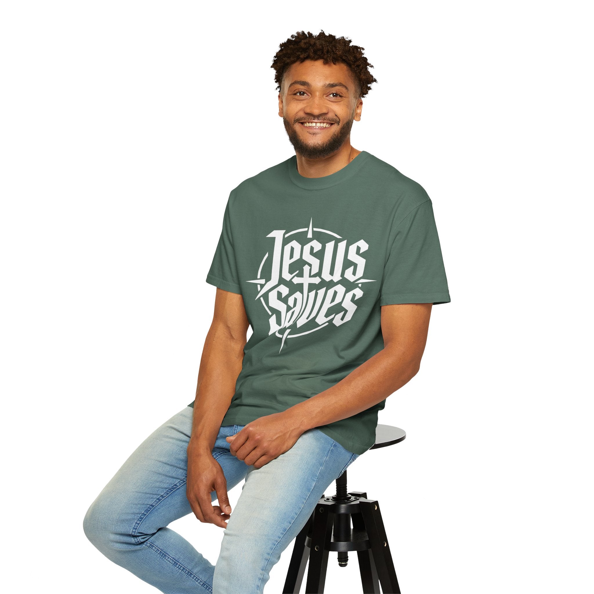 Jesus Saves T-shirt | Christian Faith Typography, Cross Compass Design