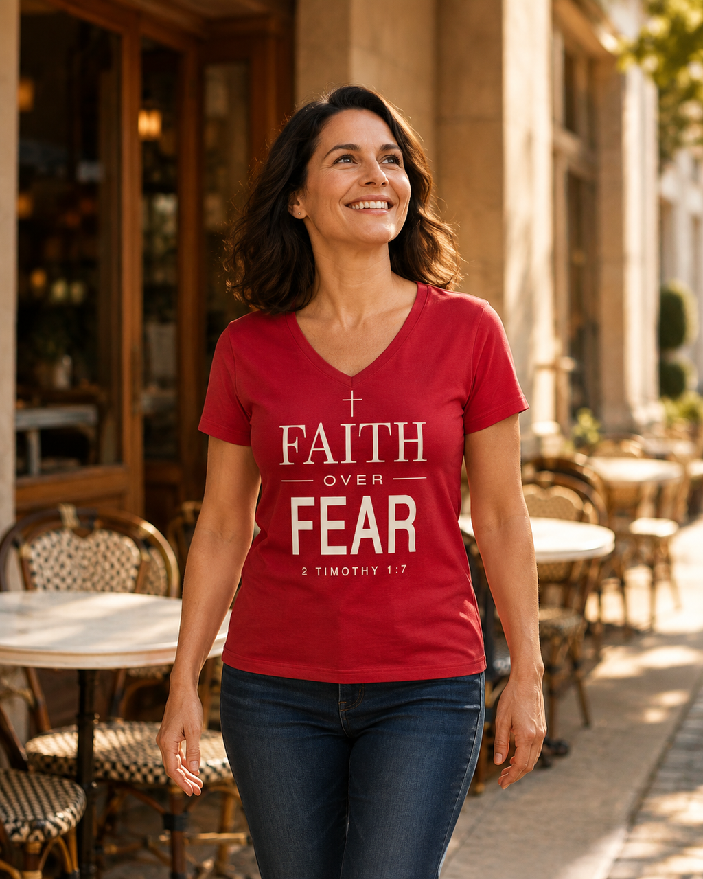 Faith Over Fear V-Neck Tee