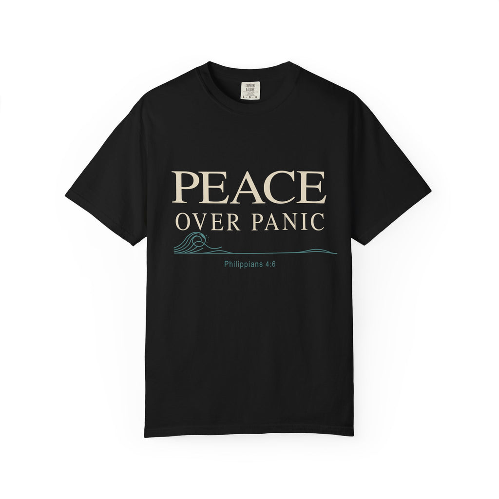 Peace Over Panic T-shirt | Inspirational Scripture Philippians 4:6 Tee