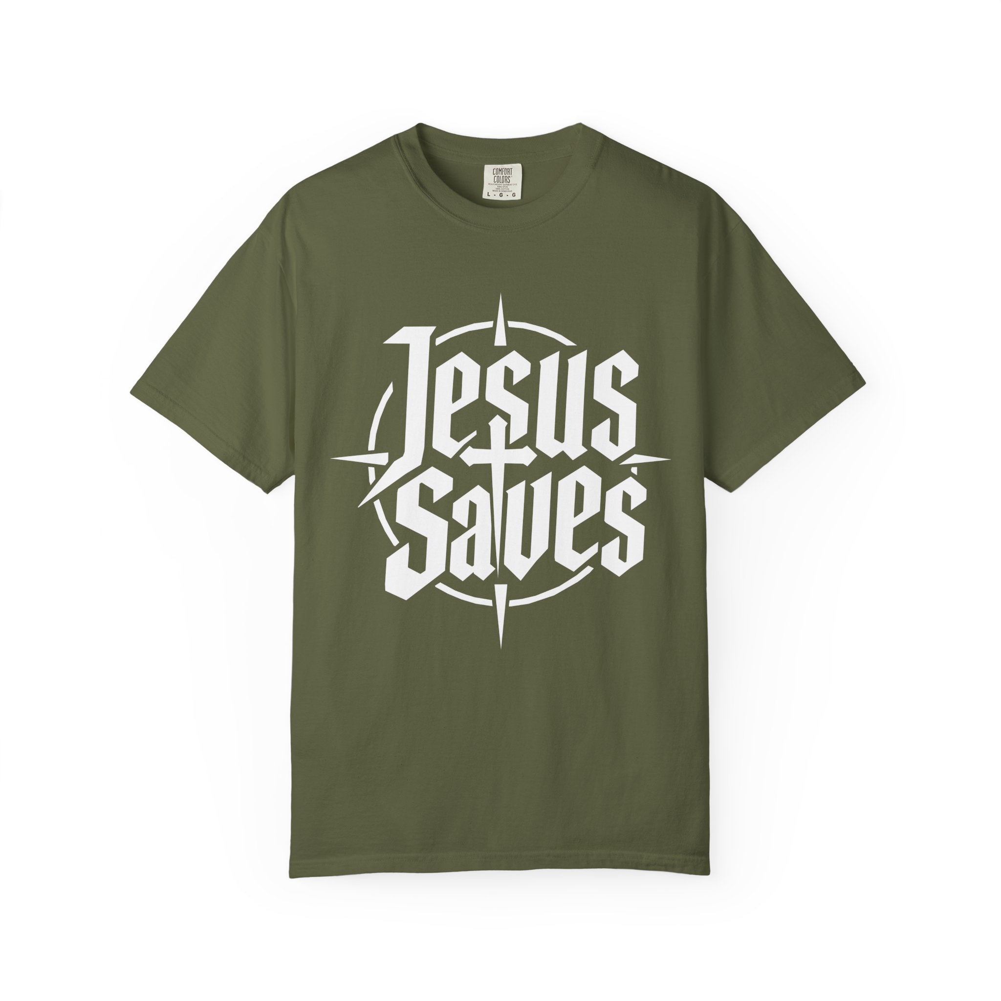Jesus Saves T-shirt | Christian Faith Typography, Cross Compass Design