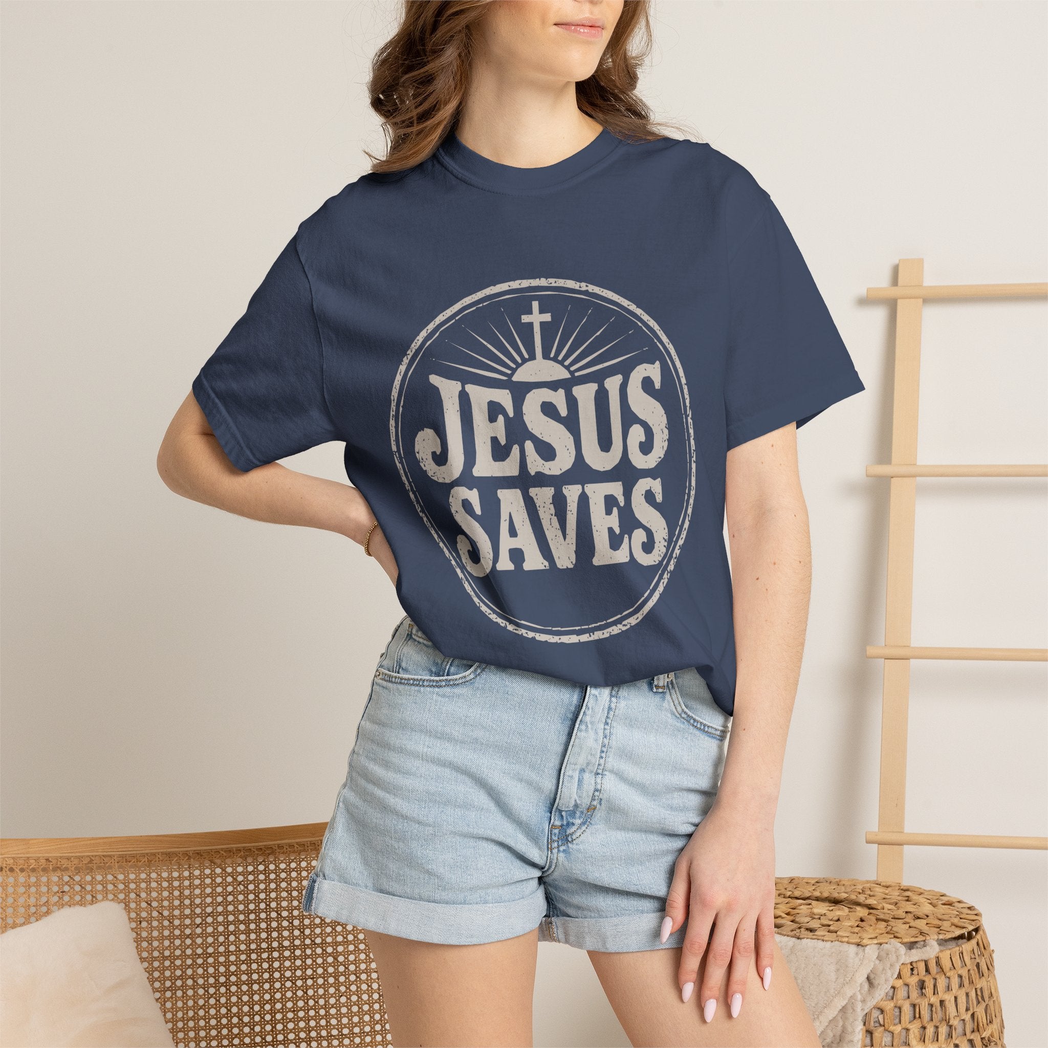Jesus Saves Vintage T-shirt | Retro Cross Circle Christian Tee
