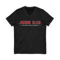 John 3:16 V-Neck T‑Shirt — Christian Faith Tee, "For God So Loved the World"