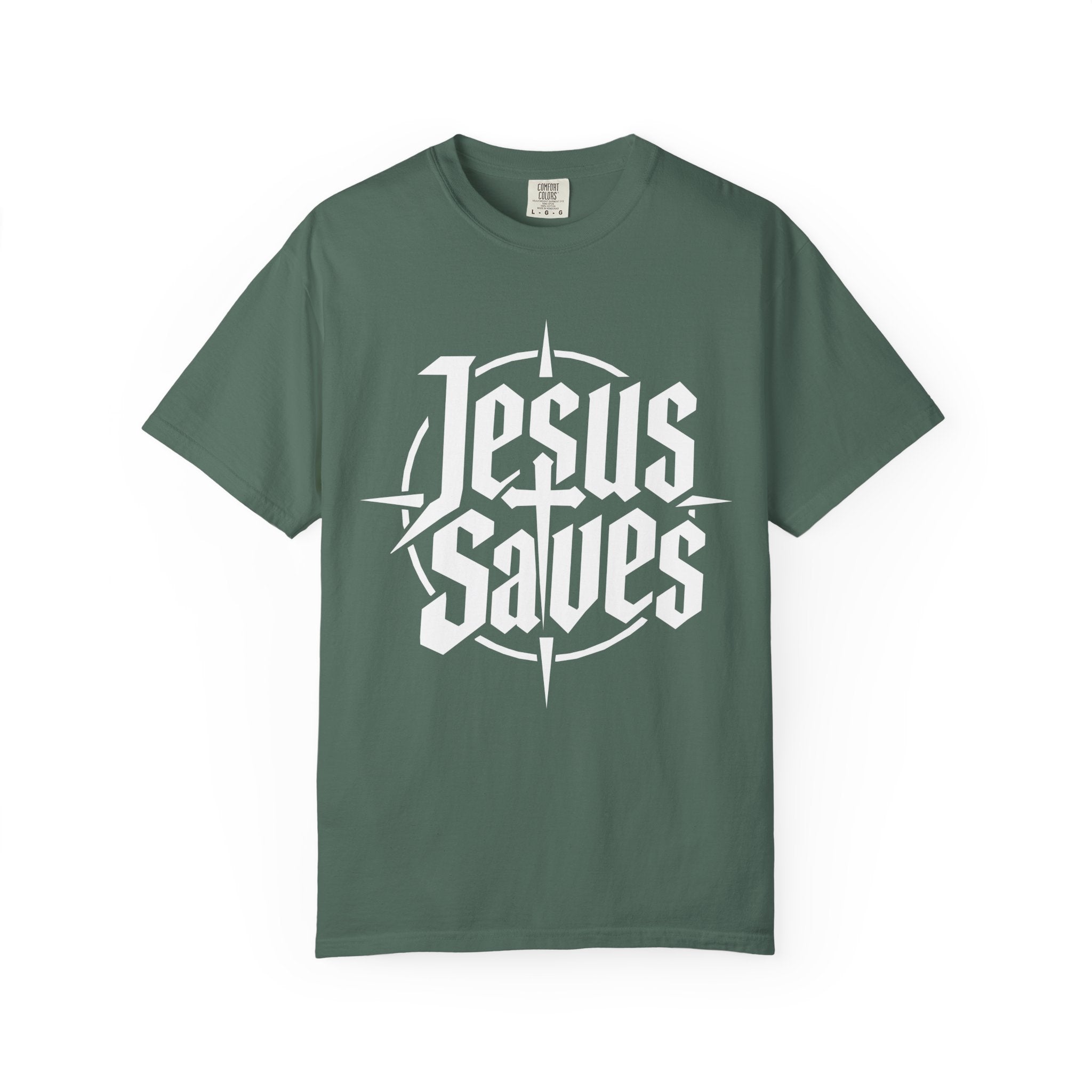 Jesus Saves T-shirt | Christian Faith Typography, Cross Compass Design