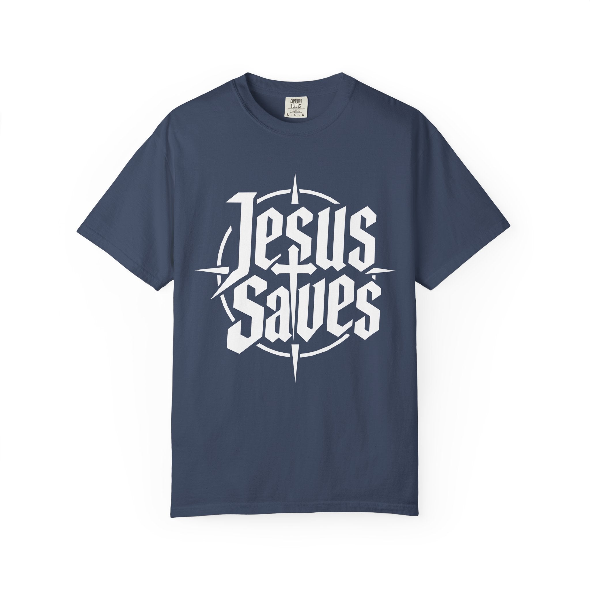 Jesus Saves T-shirt | Christian Faith Typography, Cross Compass Design