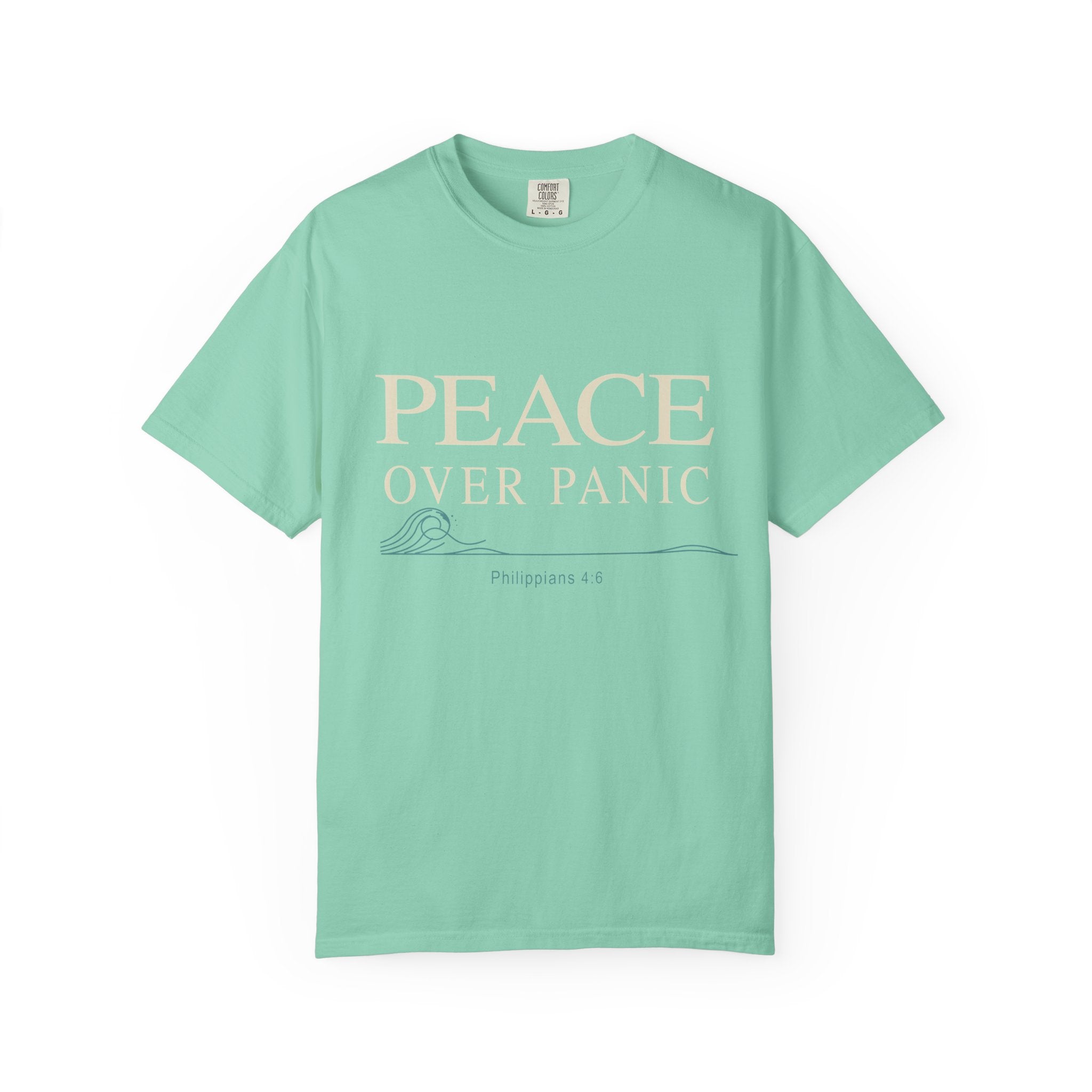Peace Over Panic T-shirt | Inspirational Scripture Philippians 4:6 Tee