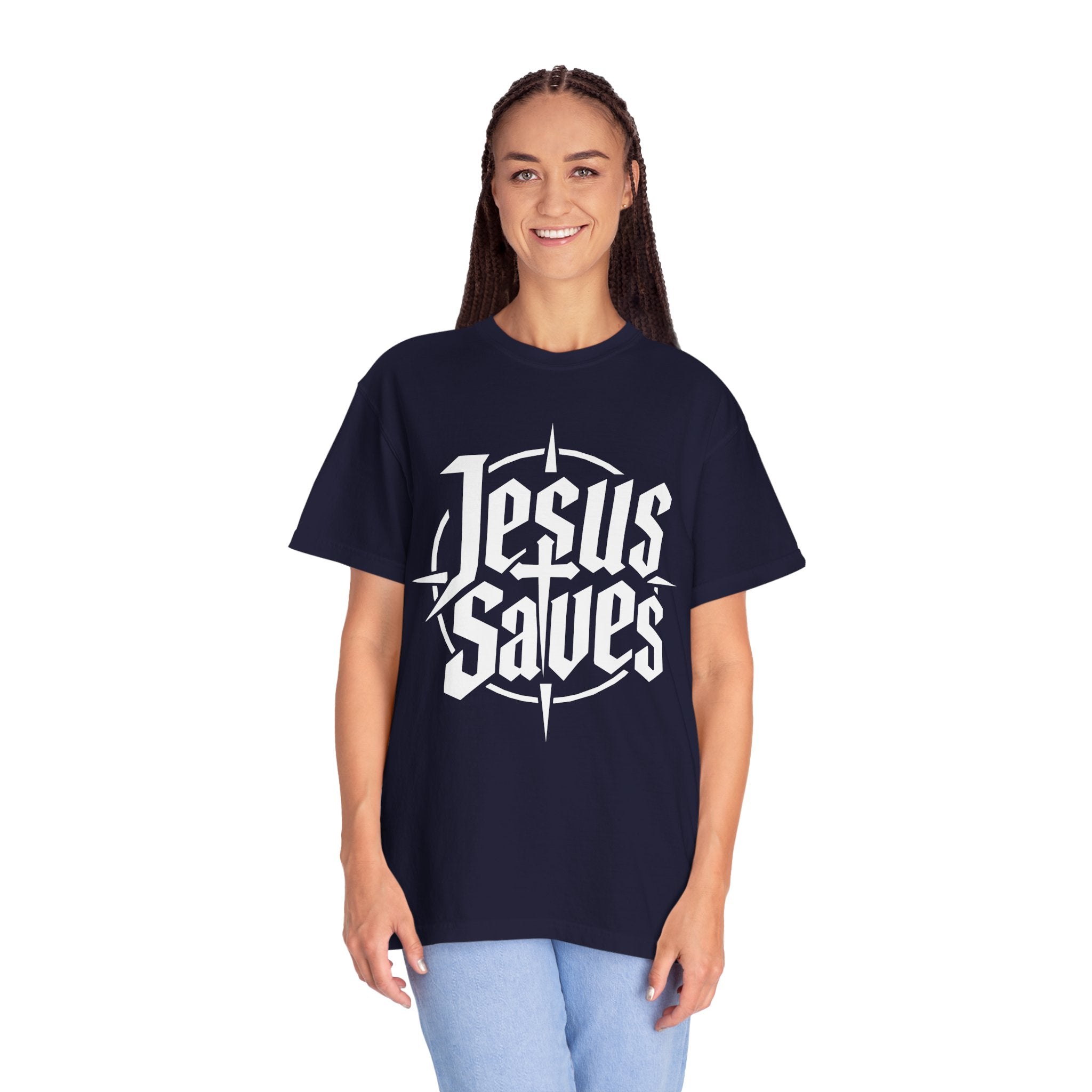 Jesus Saves T-shirt | Christian Faith Typography, Cross Compass Design