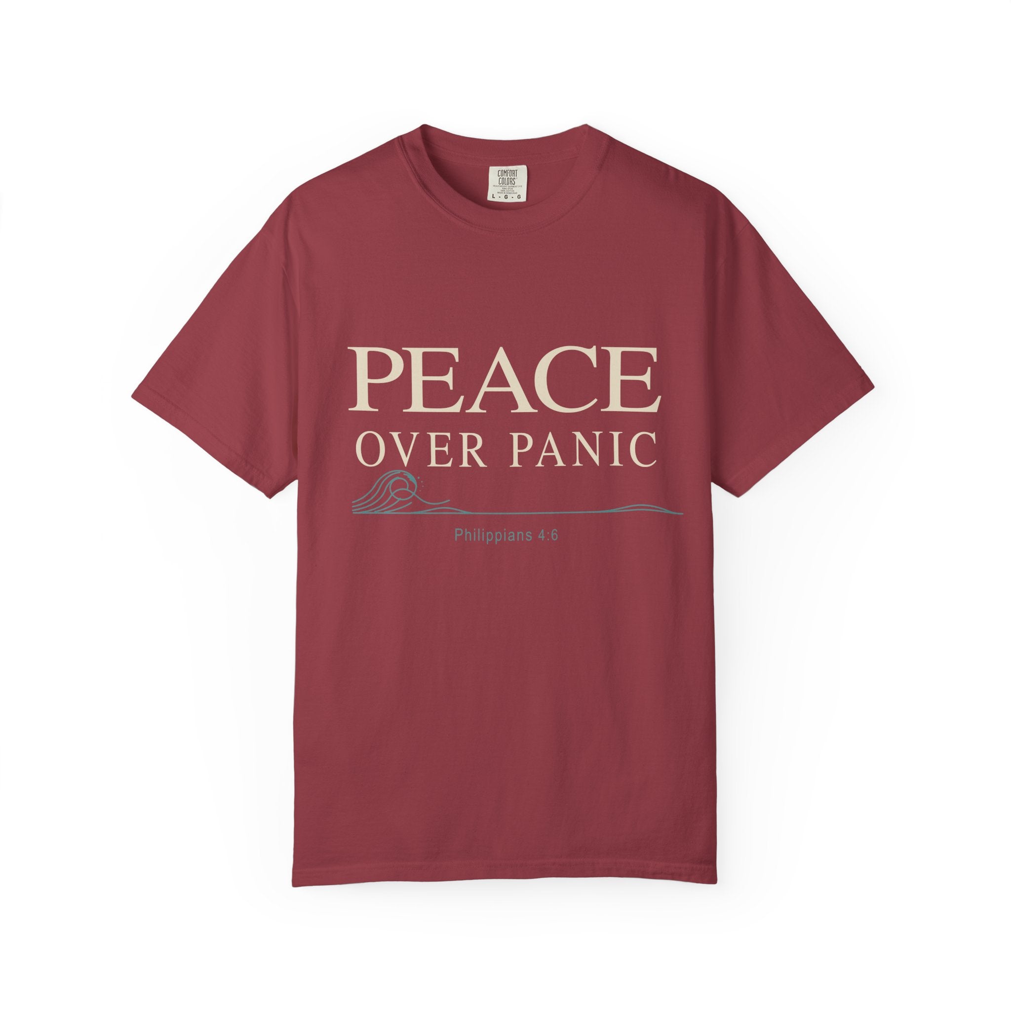 Peace Over Panic T-shirt | Inspirational Scripture Philippians 4:6 Tee