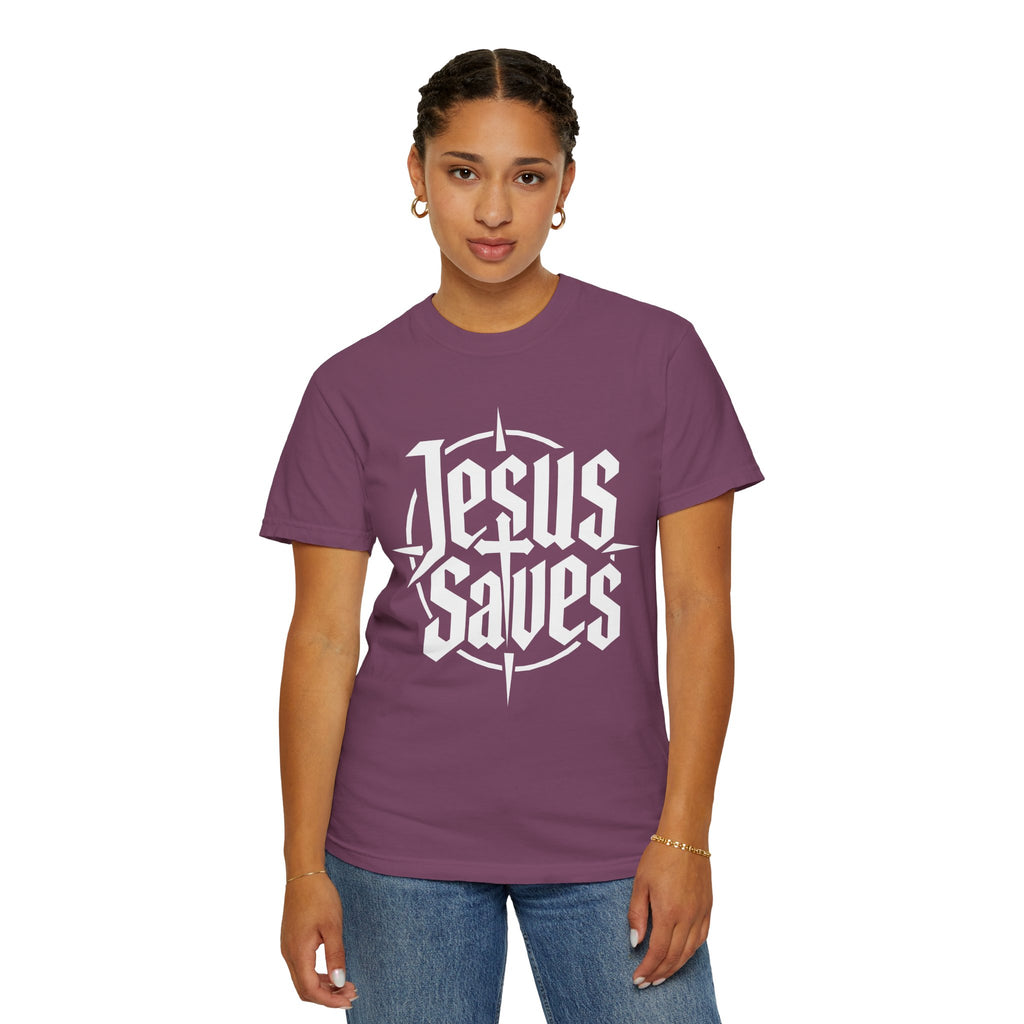Jesus Saves T-shirt | Christian Faith Typography, Cross Compass Design