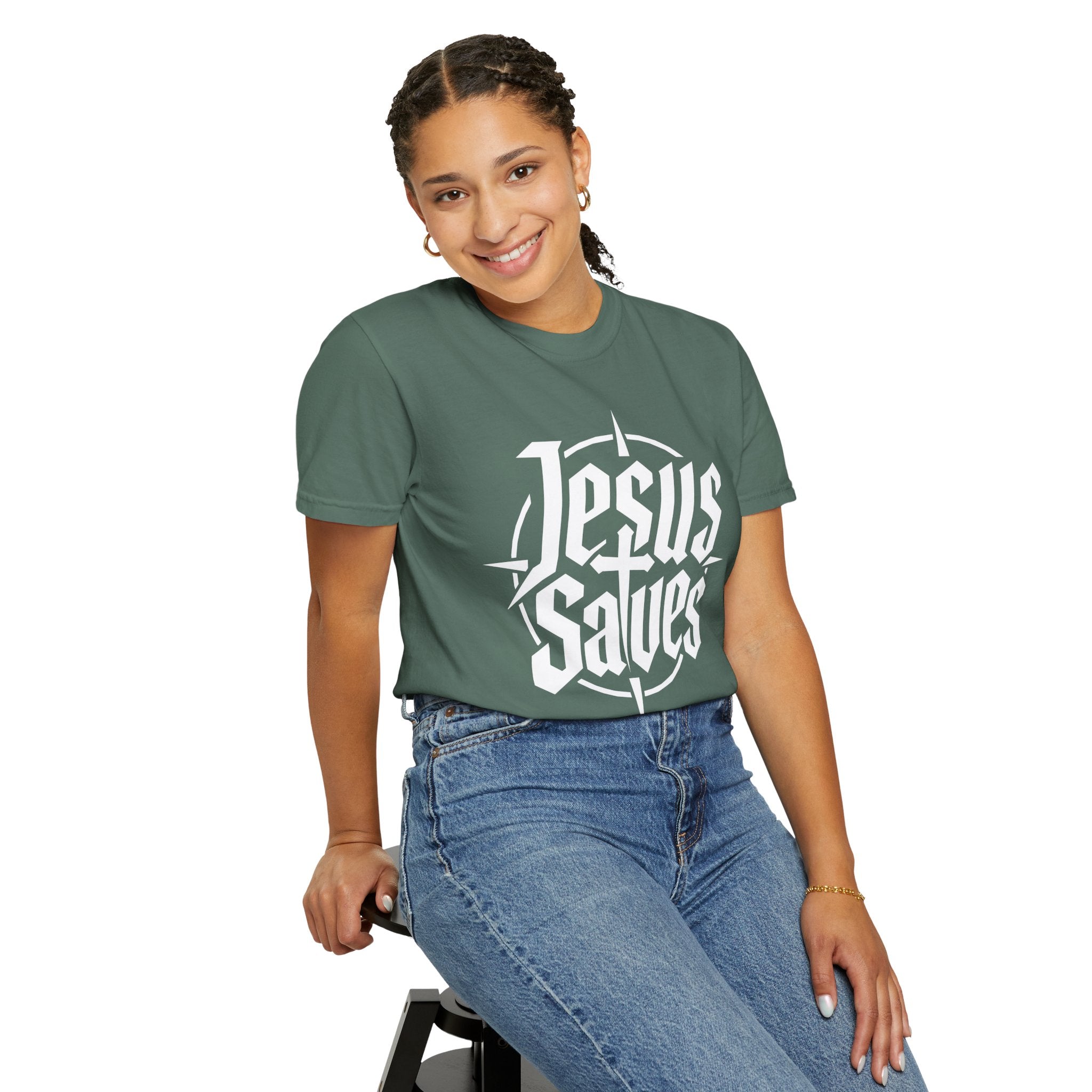Jesus Saves T-shirt | Christian Faith Typography, Cross Compass Design