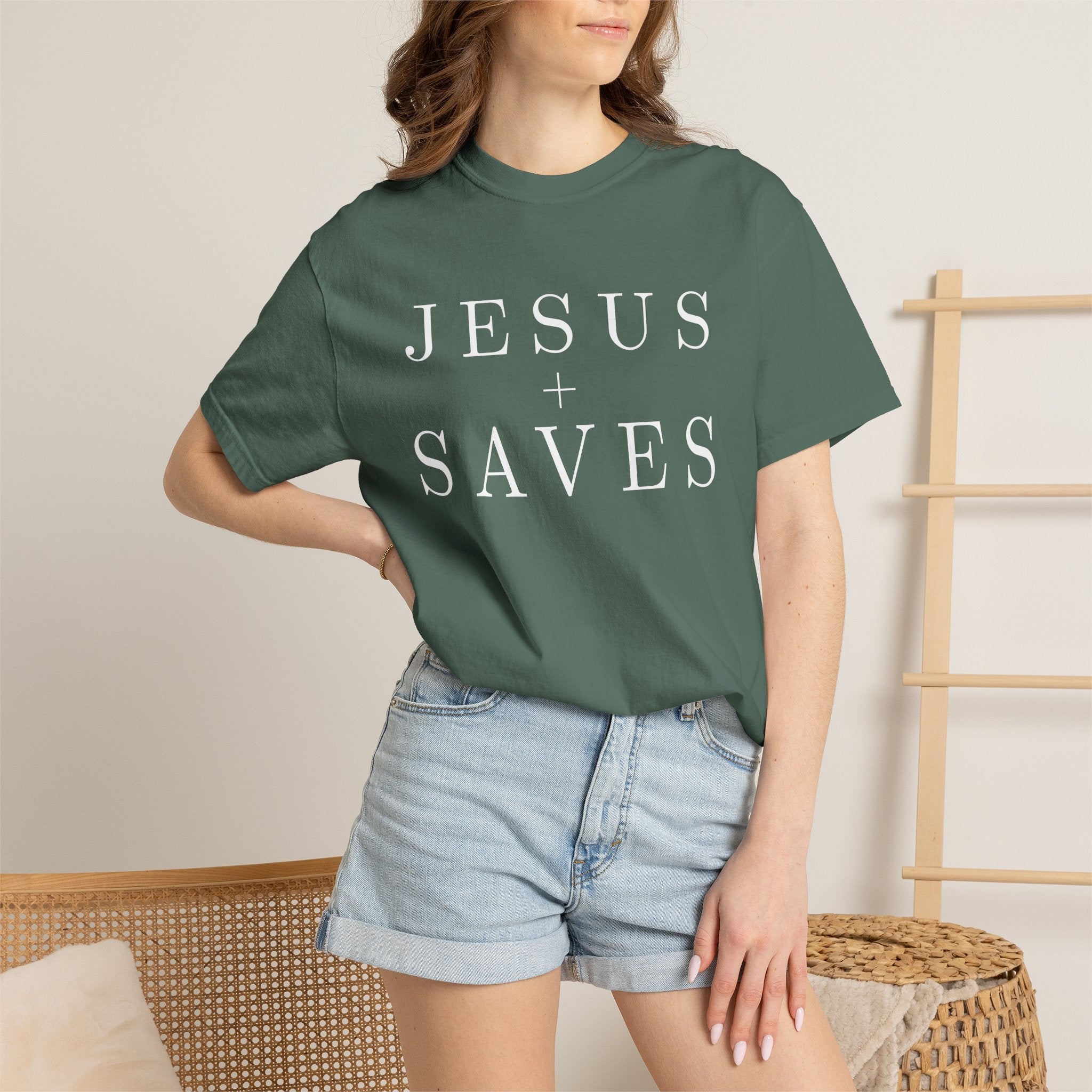 Jesus Saves T-shirt | Religious Faith Tee, Christian Typography Shirt