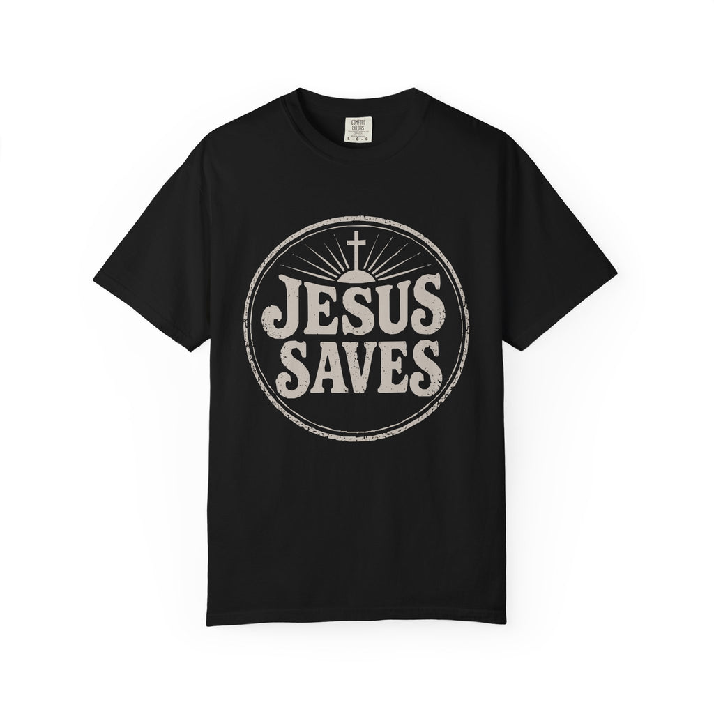 Jesus Saves Vintage T-shirt | Retro Cross Circle Christian Tee