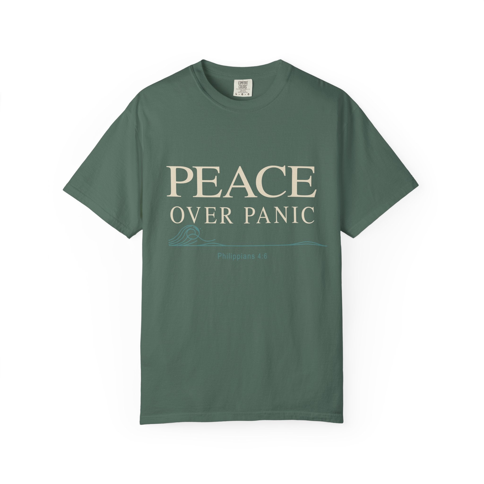 Peace Over Panic T-shirt | Inspirational Scripture Philippians 4:6 Tee