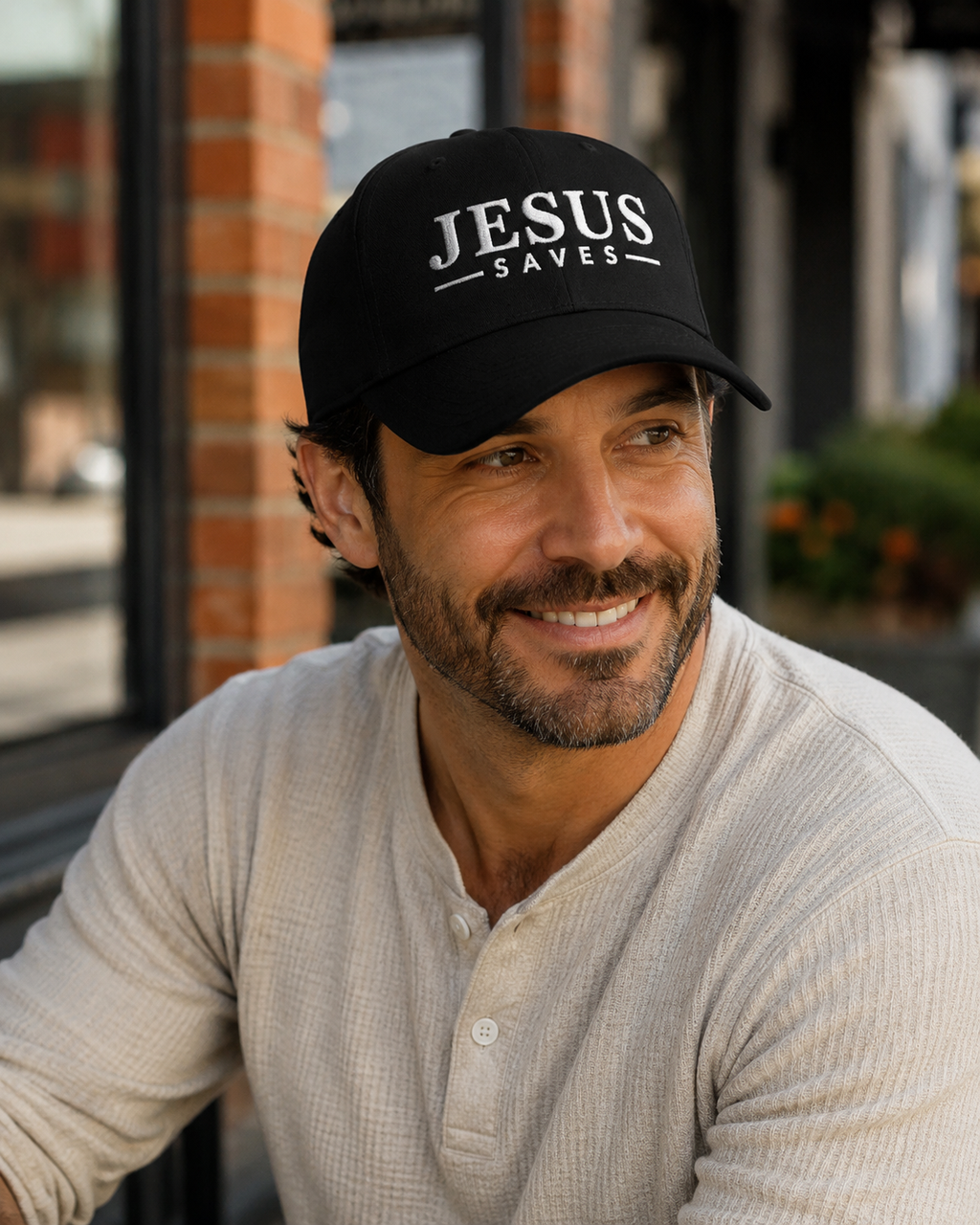Jesus Saves Embroidered Baseball Cap — Christian Faith Hat