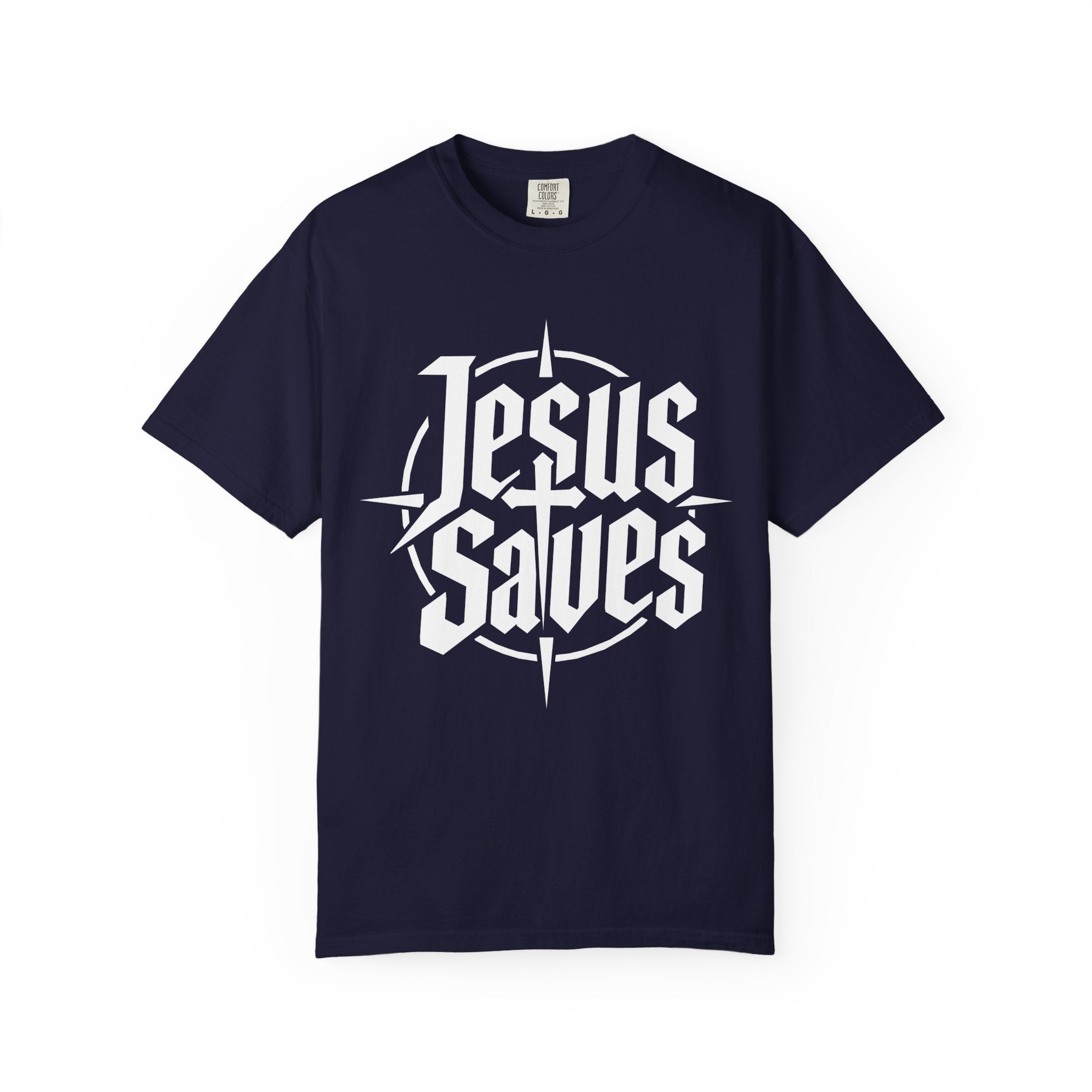 Jesus Saves T-shirt | Christian Faith Typography, Cross Compass Design