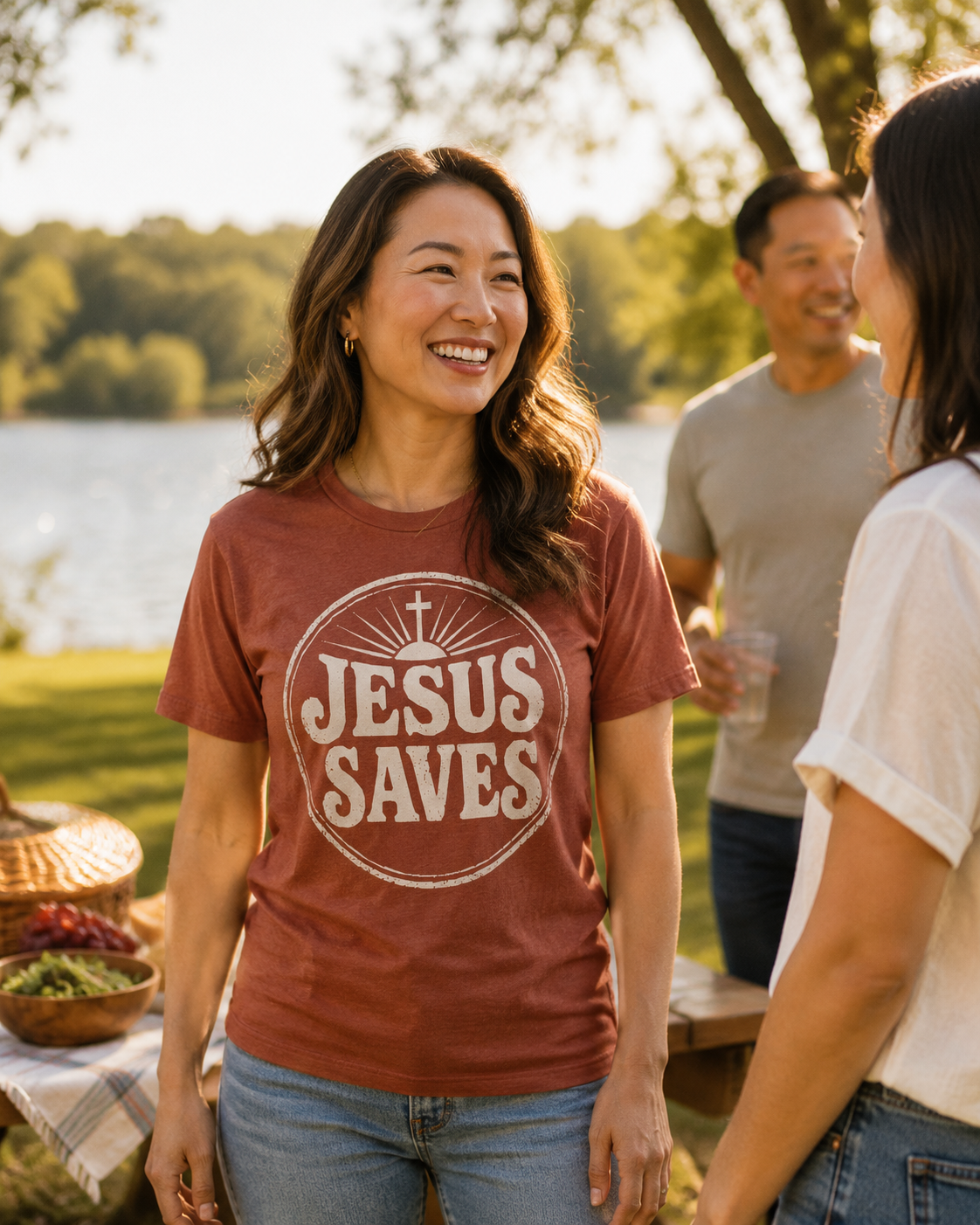 Jesus Saves Vintage T-shirt | Retro Cross Circle Christian Tee
