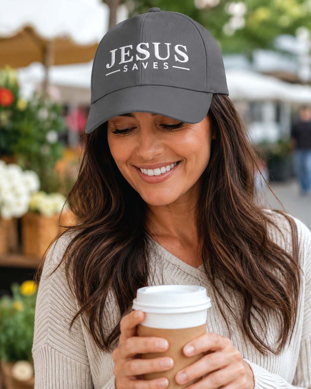 Jesus Saves Embroidered Baseball Cap — Christian Faith Hat