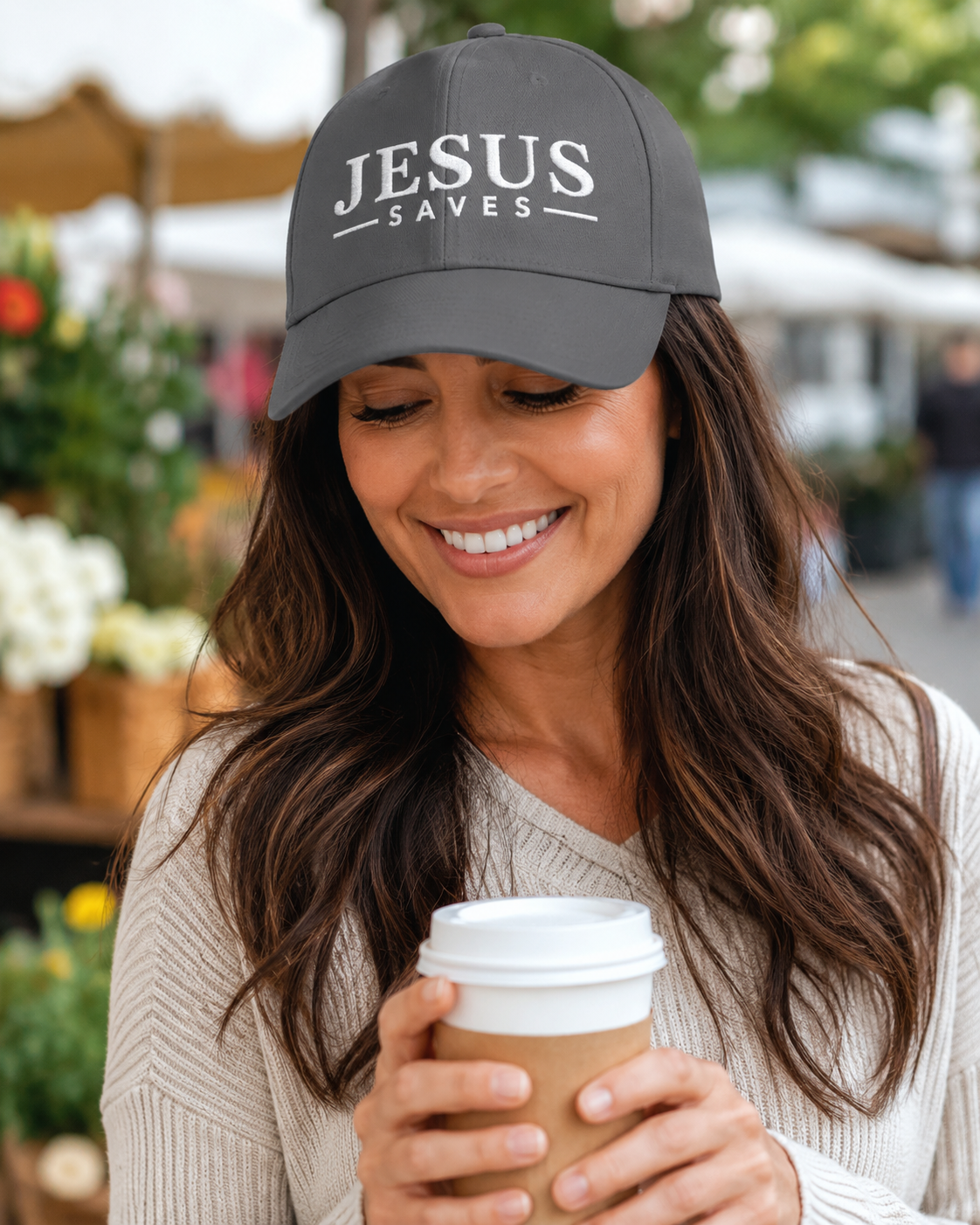 Jesus Saves Embroidered Baseball Cap — Christian Faith Hat