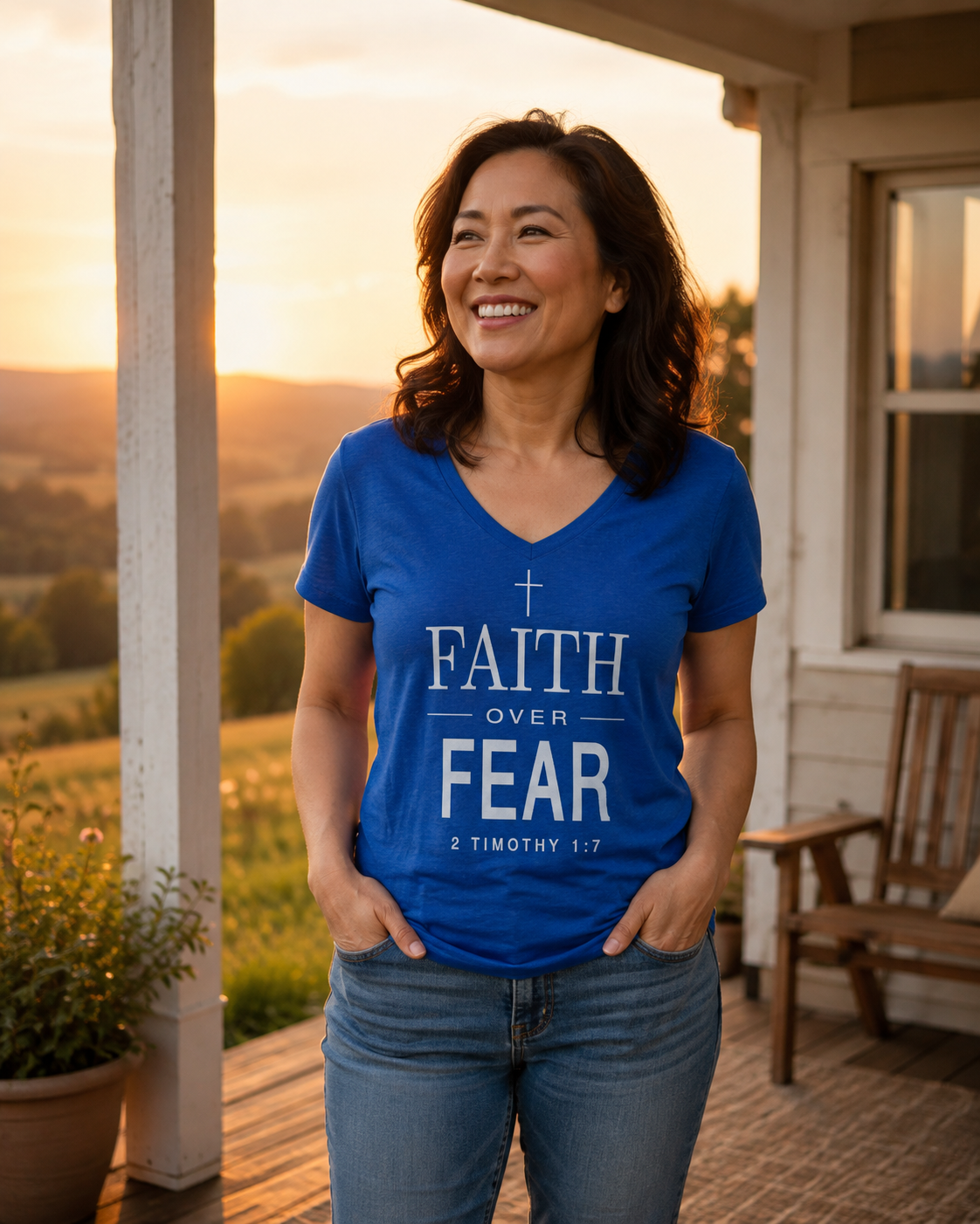 Faith Over Fear V-Neck Tee