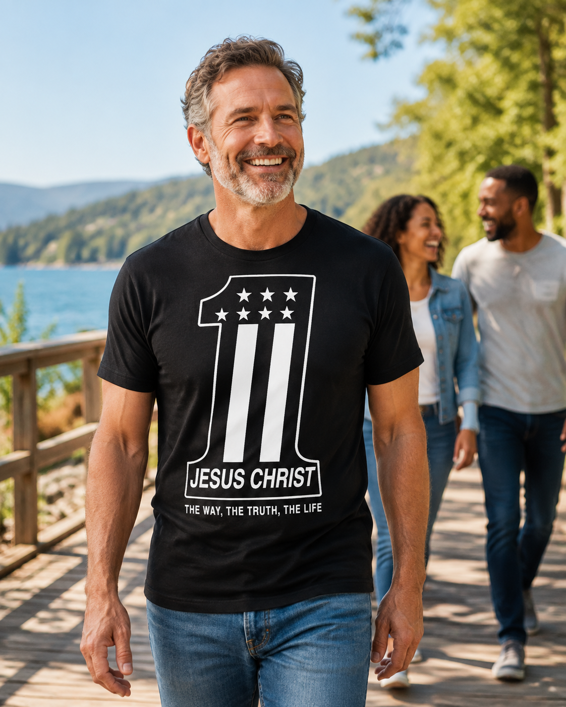 Jesus Christ Number One Flag T-shirt | Christian Faith Tee